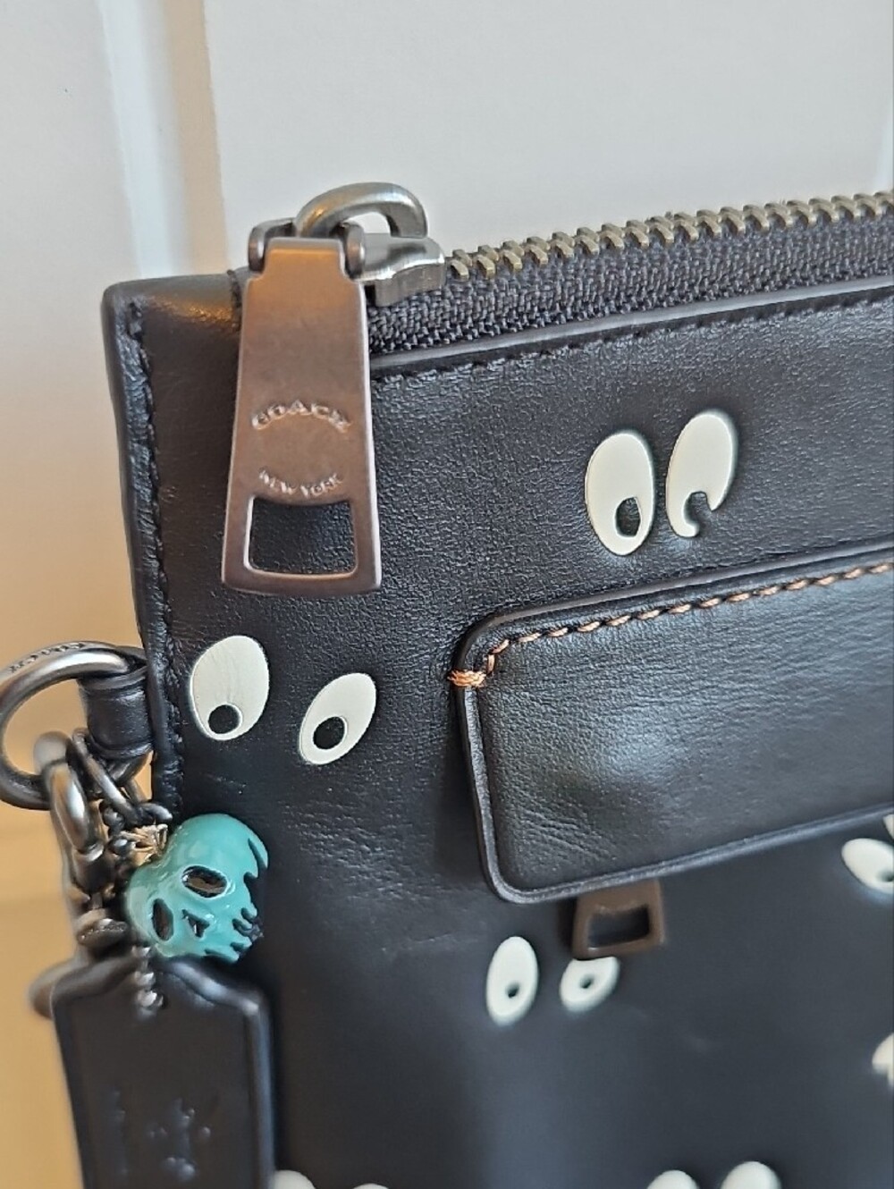 NWT Disney x Coach Dark Fairy Tale Spooky Eyes Leather Carryall Pouch Clutch - Picture 4 of 11